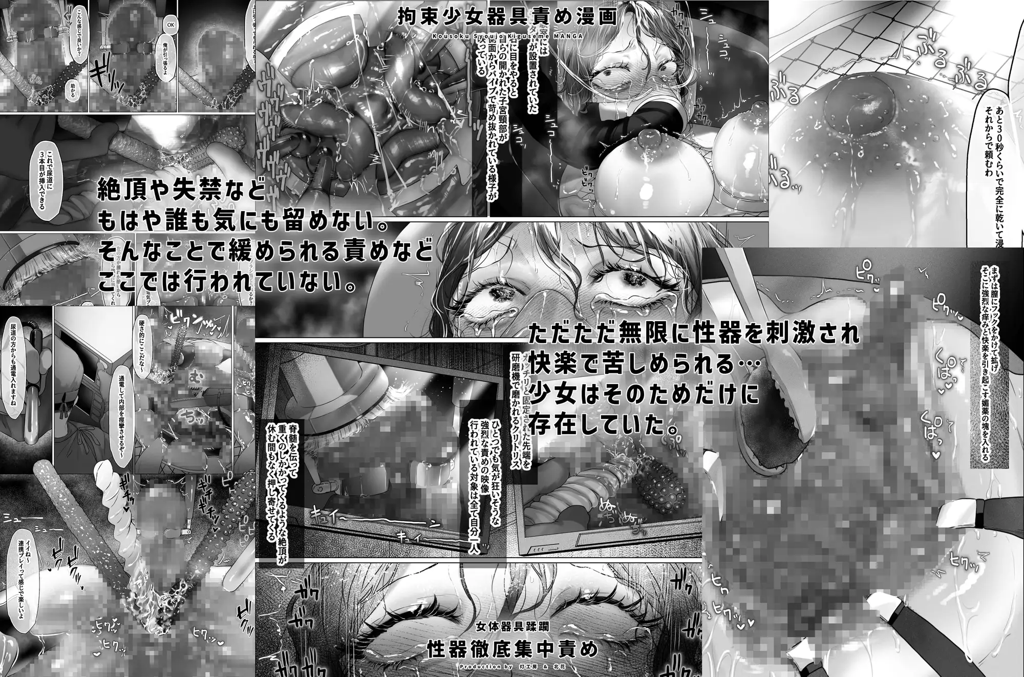 拘束少女器具責め漫画 女体器具蹂躙～完全拘束少女/クリ肥大化実験/無限ディルド機械○/性器徹底集中責めなど～ [灯工房] サンプル画像7